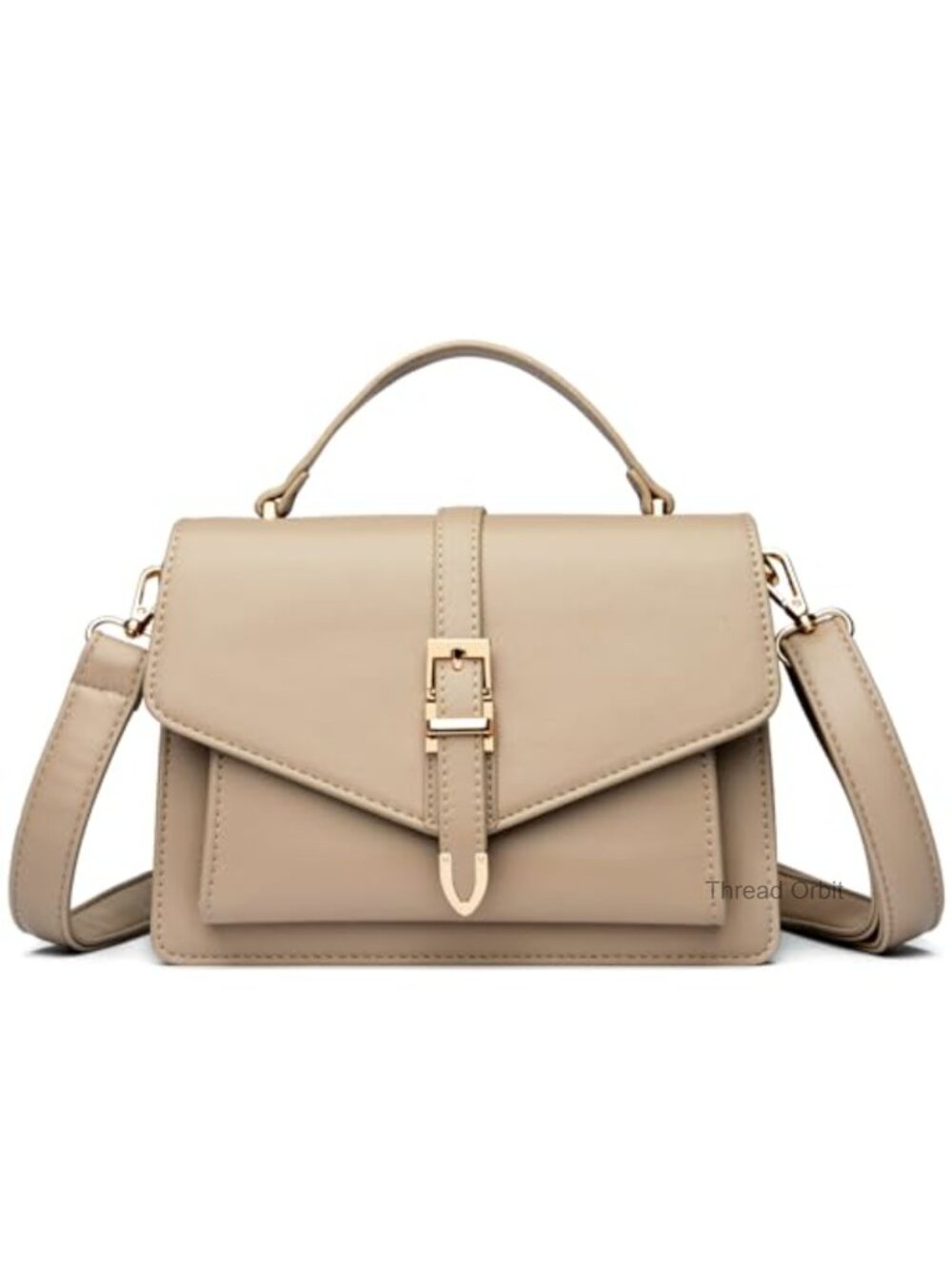 Vegan Leather Crossbody Satchel Purse with Detachable Strap